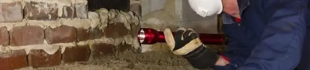 Pest control technician inspecting a crawl space for ant activity and entry points in Cape Coral, FL